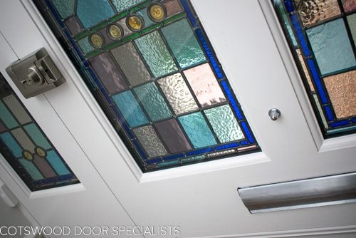 stained glass in Victorian front door