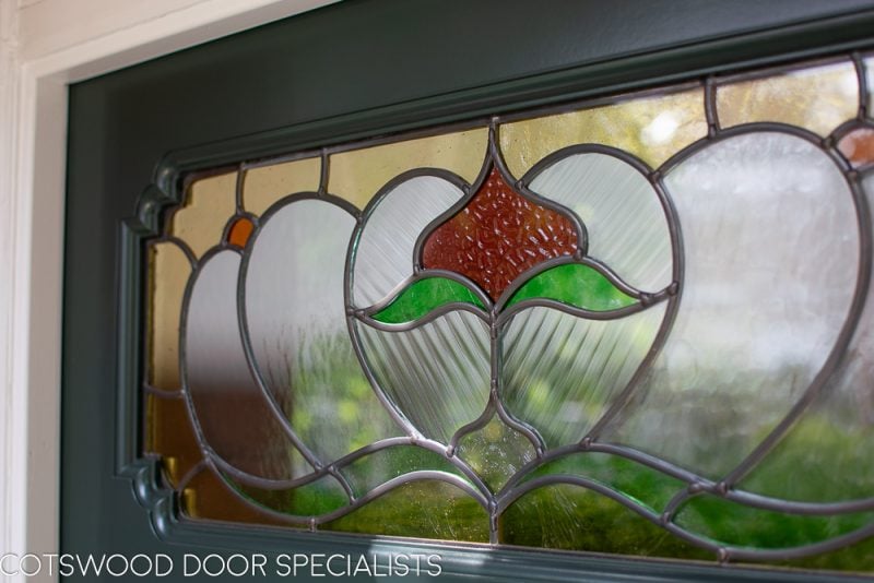 Ornate Edwardian front door with stained glass - Cotswood Doors London