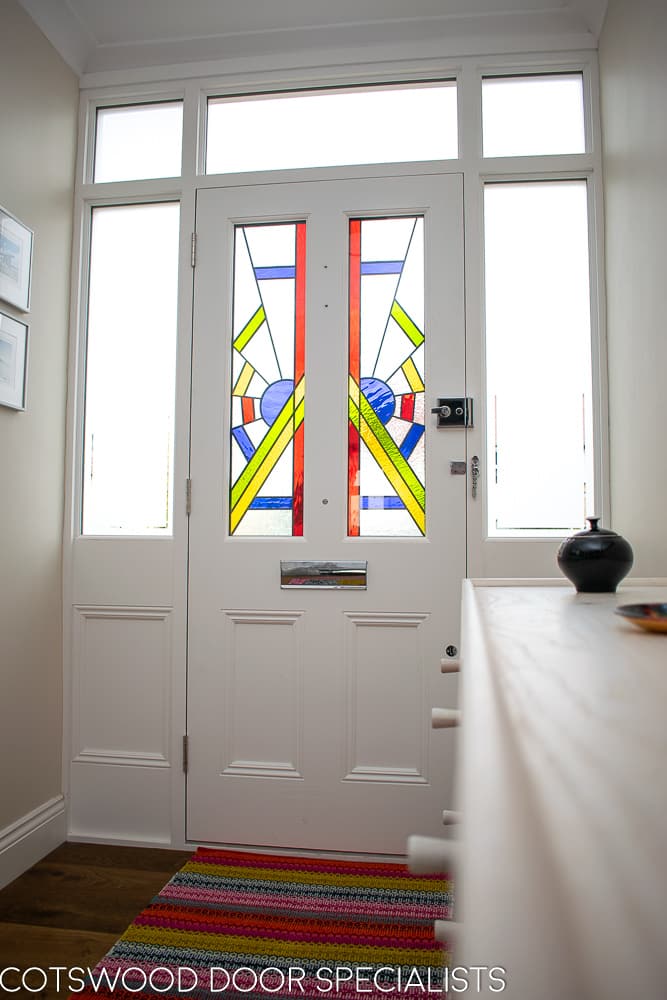 Art Deco Front Door With Double Sidelight Fanlight Frame Cotswood Doors